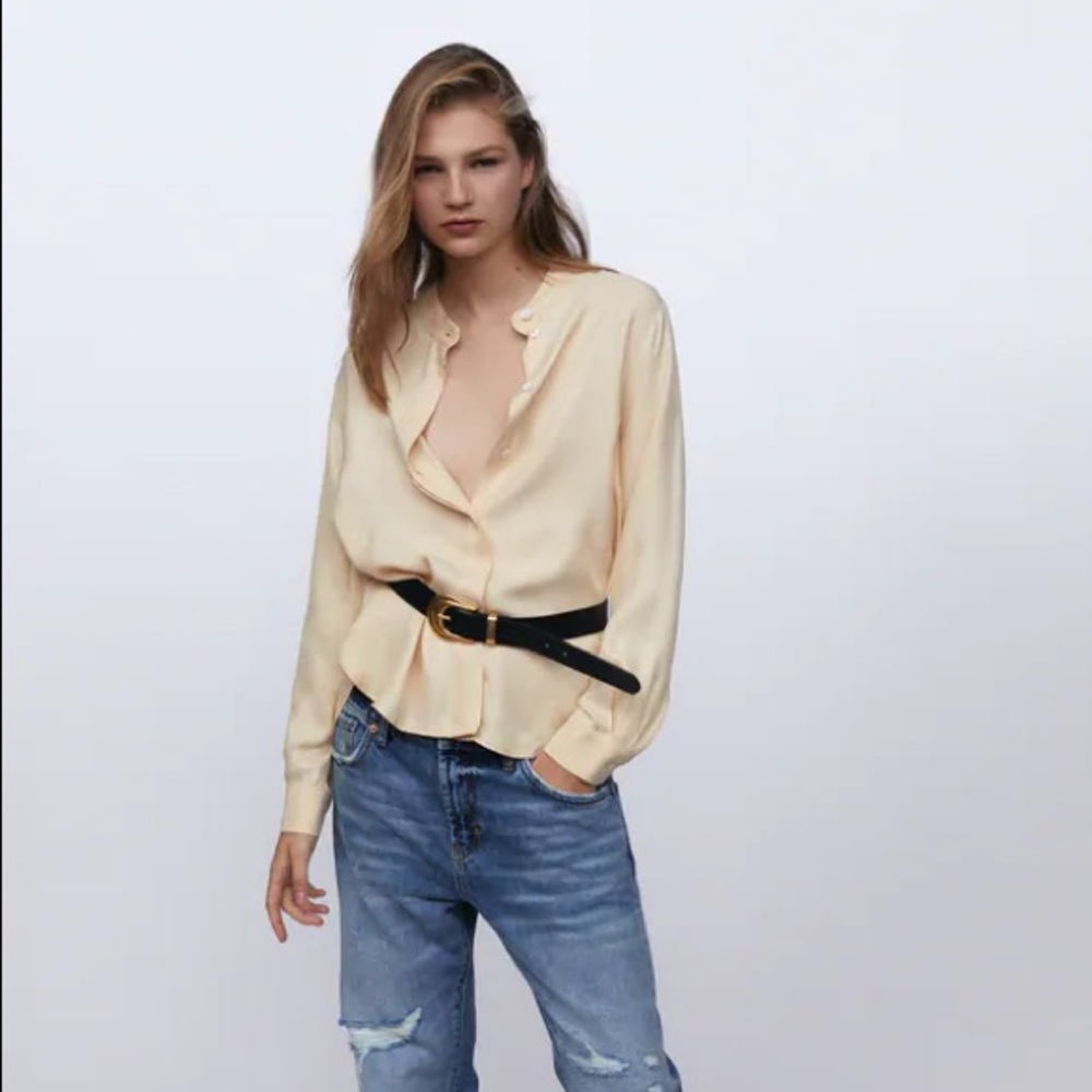 SOLD Zara Cream Button Blouse